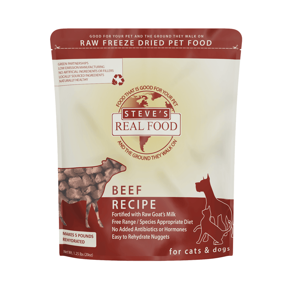 Steve's Real Food | Freeze-Dried Beef Recipe Dog Food 20 oz