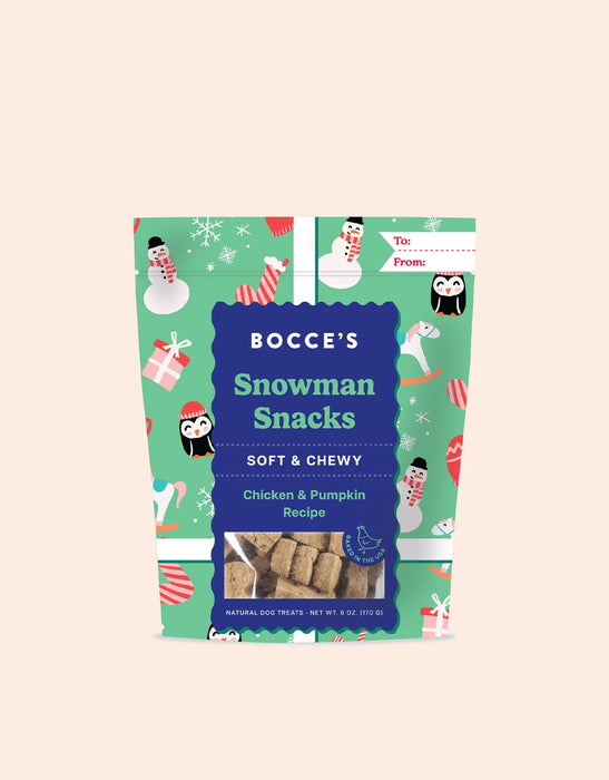 Bocce's Bakery | Snowman Snacks Christmas Soft Biscuits Dog Treats 6 oz