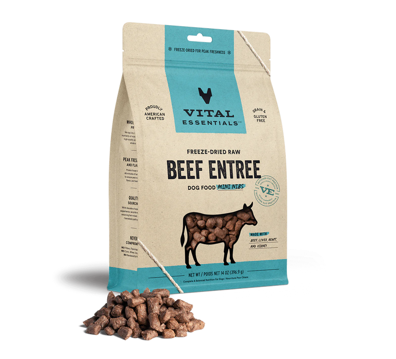 Vital Essentials | Beef Nibs Freeze-Dried Dog Food 14 oz