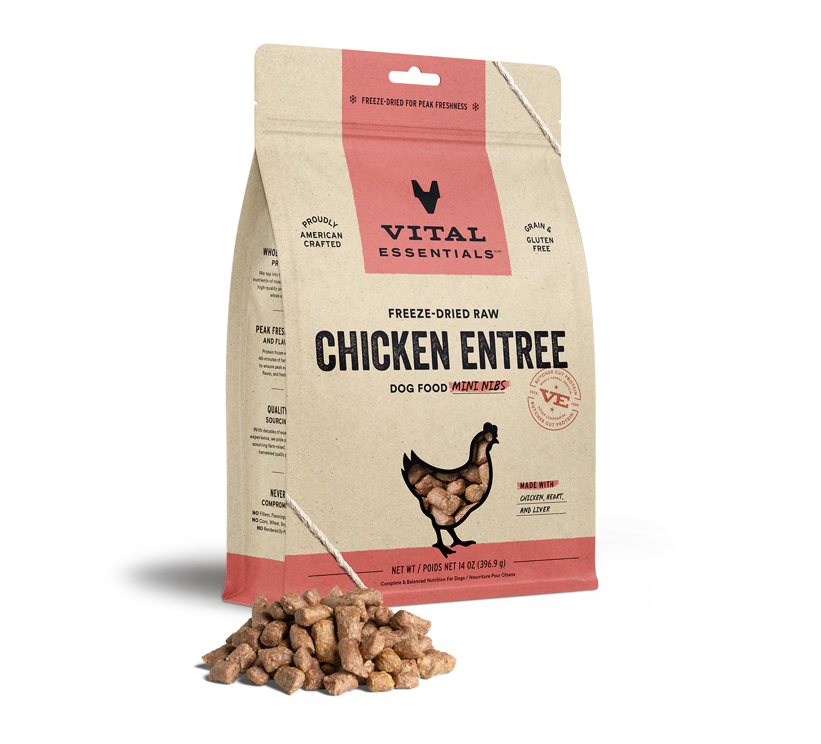 Vital Essentials | Chicken Nibs Freeze-Dried Dog Food 14 oz